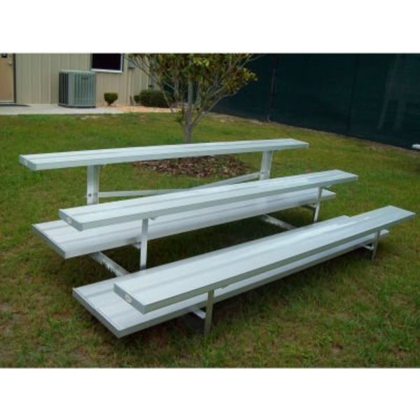 Gt Grandstands By Ultraplay 3 Row National Rep Aluminum Bleacher, 12' Long, Double Footboard NB-0312APRF